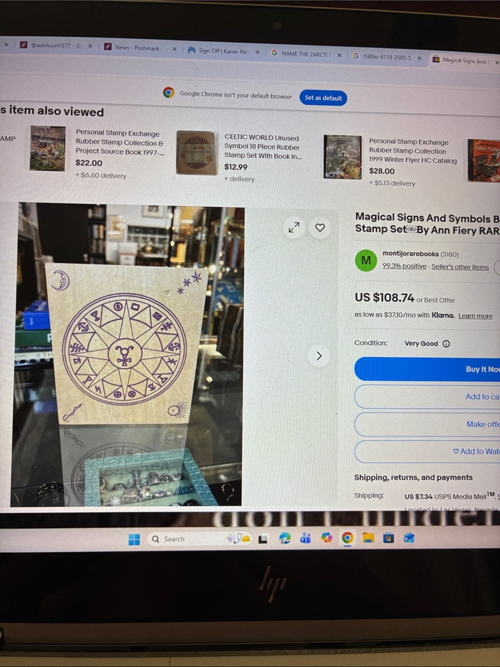 Mystical Wheel Wooden Art Block - Purple Print on Natural Wood